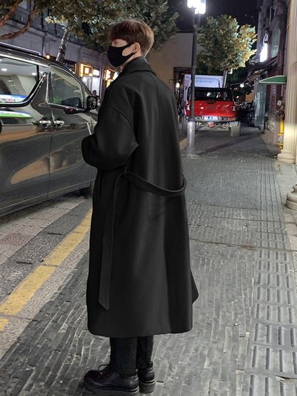 Men Fashion Winter Jacket Coats 2024 Thicken Wool Blends Coat Mens Oversized Overcoat Male Streetwear Warm Long Coat Q38