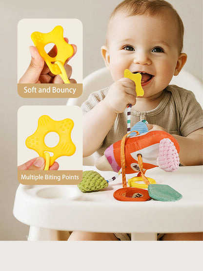 Brinquedo de sucção para carro de bebê, mamadeira, pingente de brinquedo Lala para bebê, chocalho de corda para recém-nascido, enfeite para pendurar no assento do carro, acessório calmante
