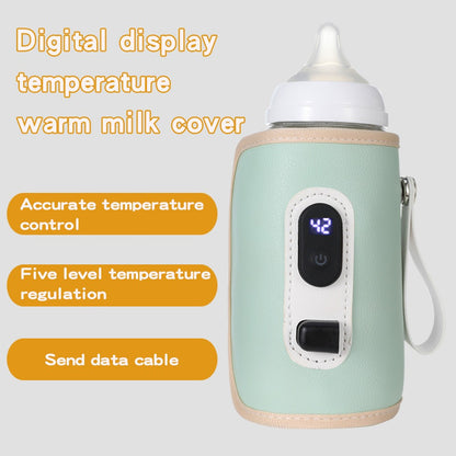 USB Baby Milk Bottle Thermal Bag Universal Digital Display Nursing Bottle Heater Portable Baby Milk Heat Keeper for Traveling