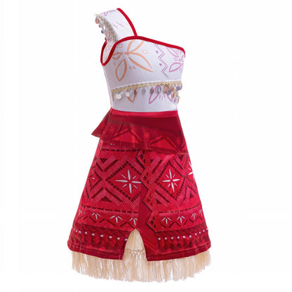 Girls Halloween Cosplay Moana Dress Ocean Adventure Role Play Costume Vaiana Princess Boys Maui Costume Vestidos Party Dress