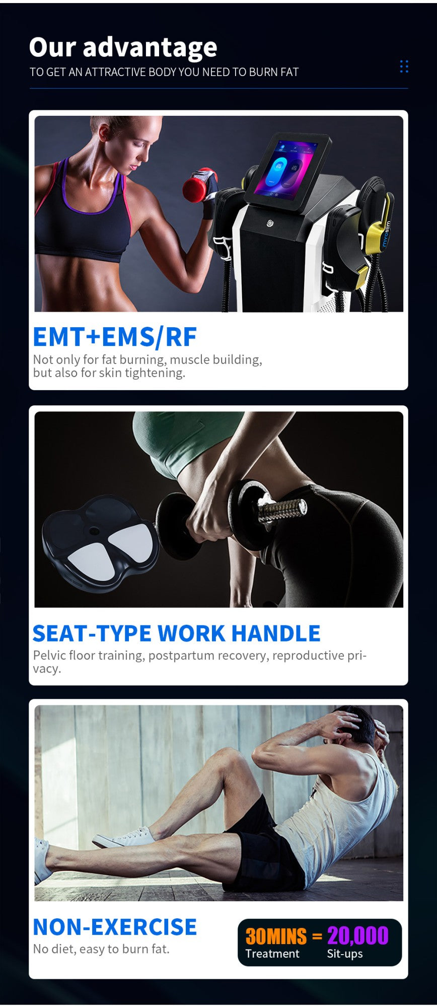 MYOSILM  6500w NEO Body Slimming Nova Fat Burning Muscle MYOSILM Body Sculpting Electromagnetic Stimulate Therapy Machine