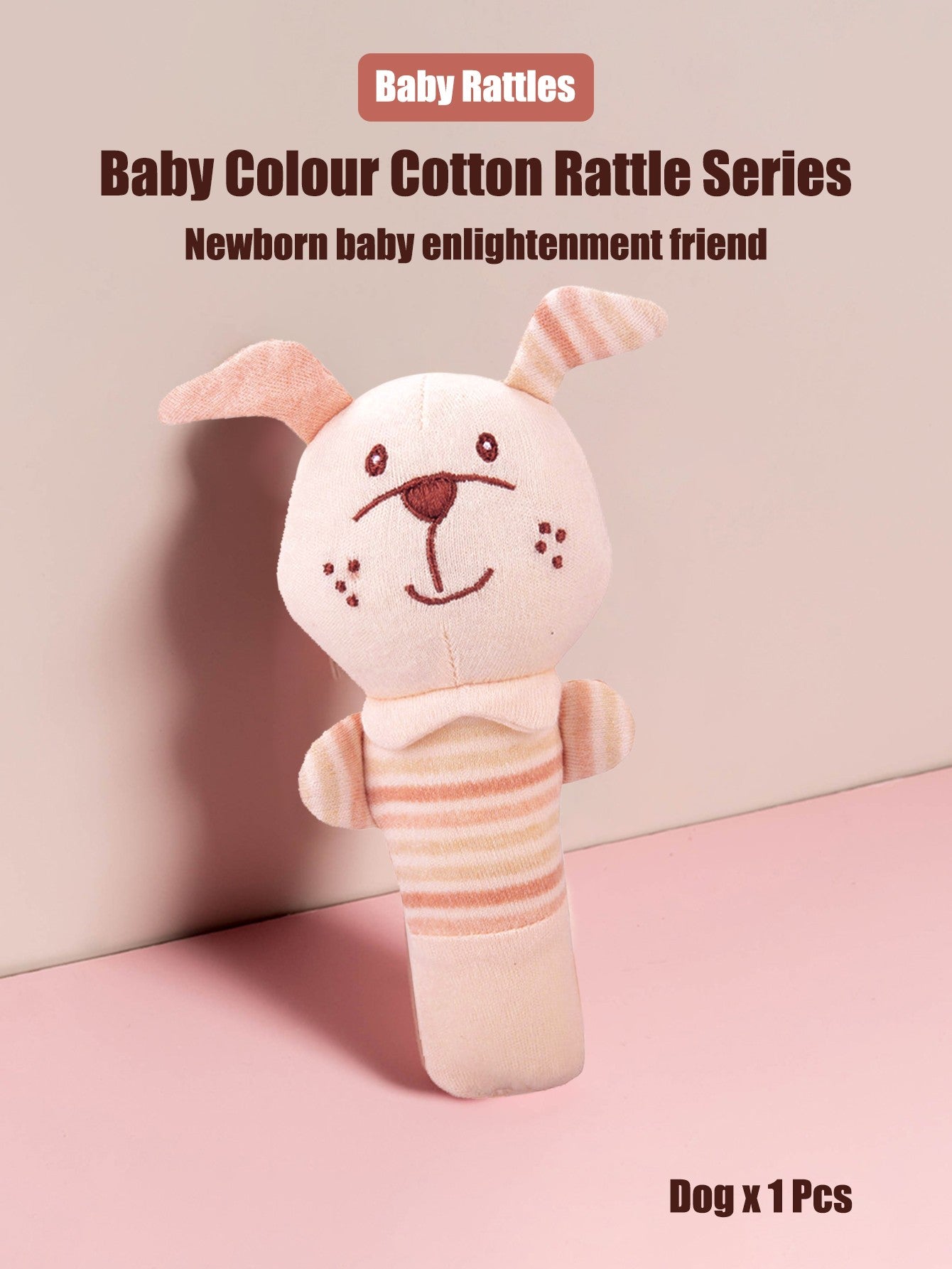 1PCS 0-6 months Baby Hand Shaker Newborn Comfort Toy Baby 0-1 Year Old Toy Baby Stick and Round Rattle