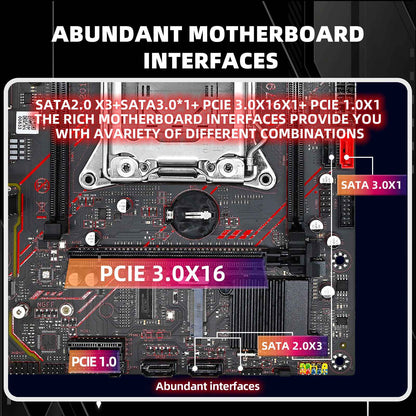 Kit Placa Mãe ZSUS X79 com Processador Intel LGA2011 Xeon E5 2630 V2 Memória RAM ECC DDR3 1*16GB Suporte Slot M.2 NVME