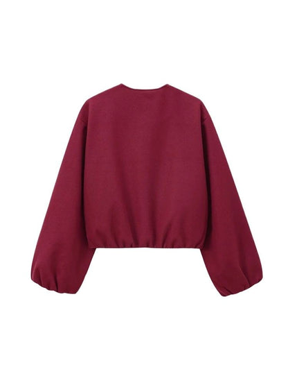 Oversized Soft Bomber Jacket for Women, Long Sleeve Coat, Front Zipper, Female Outerwear, Chic Tops, Fashion