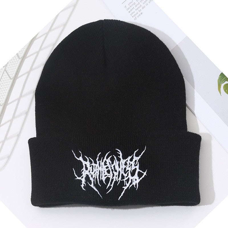 Warm Women Men Winter Beanies Hats Gothic Street Punk Knitted Bonnet Caps 100% Cotton Fashion Keep Warm Skullies Beanies Hats