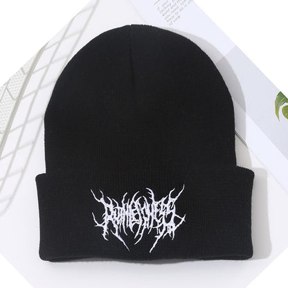 Warm Women Men Winter Beanies Hats Gothic Street Punk Knitted Bonnet Caps 100% Cotton Fashion Keep Warm Skullies Beanies Hats