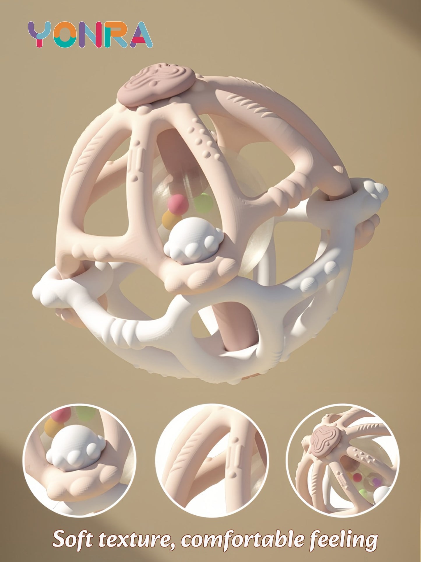 Removable Rattle & Sensory Teether Bed Bell Silicone Montessori Ball Newborn Baby Toys Children's Kids Gift Development Games