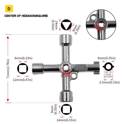 Chave Inglesa Phillips de 4 Vias Mini Universal Triângulo Interno Multifunções Pequena Chave Cruzada Ferramentas Manuais de Reparo Para Elevador de Carro
