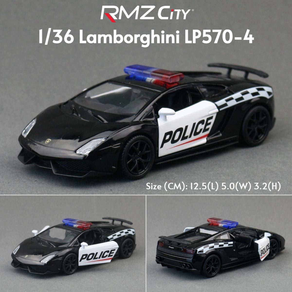 1/36 Lamborghini Super Sport Miniatura de Carro de Brinquedo para Crianças RMZ CiTY Diecast Metal Carrinho de Fricção para Coleção Presente Meninos