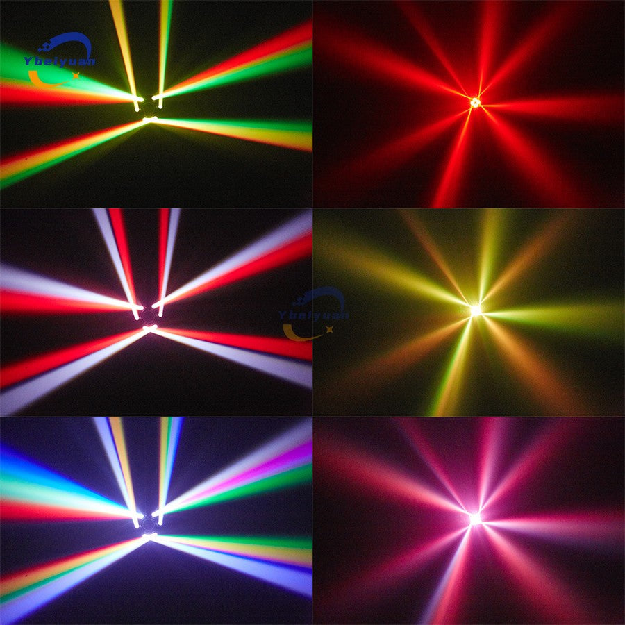 150W RGBW 4-in-1 6 Arm Moving Head Dye Bee Eye Effect Light DMX512 Remote Control DJ Disco Bar Birthday Party Christmas Stage