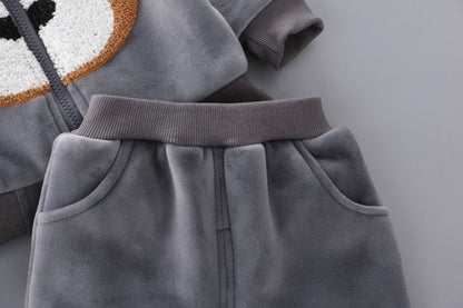 3PCS Winter Autumn Toddler Baby Boys Girls Clothes Baby Sweaters Coat +Pants +Hooded Vest Outfit Set Infant Warm Clothing Suits