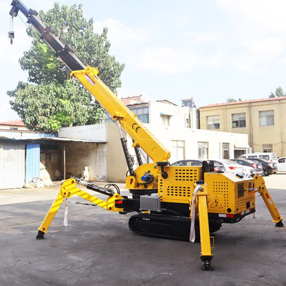 CE EPA Engine 3 Ton Spider Crane Full Hydraulic Telescopic Boom Mini Crawler Mobile 360° Rotating Spider Crane