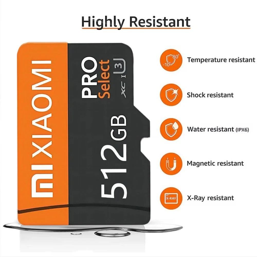 Cartão SD Xiaomi 2 TB 1 TB V30 Mini Micro Cartão Tarjeta SD Cartão de Memória Flash 128 GB 512 GB para Armazenamento de Arquivos de Alta Velocidade Cartão de Videogames