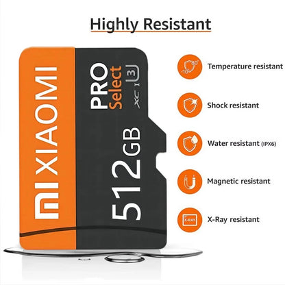 Cartão SD Xiaomi 2 TB 1 TB V30 Mini Micro Cartão Tarjeta SD Cartão de Memória Flash 128 GB 512 GB para Armazenamento de Arquivos de Alta Velocidade Cartão de Videogames