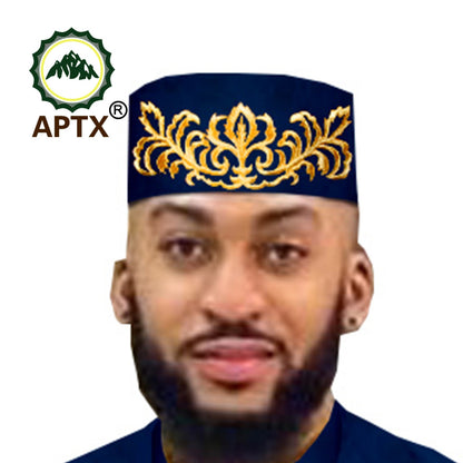 Novo Chapéu de Oração da Moda Africano Muçulmano Islâmico Kippah Bonés Árabes Masculinos Arábia Muçulmano Bordado Lenço Árabe Muçulmano Islâmico Masculino Boné Lenço de Cabeça