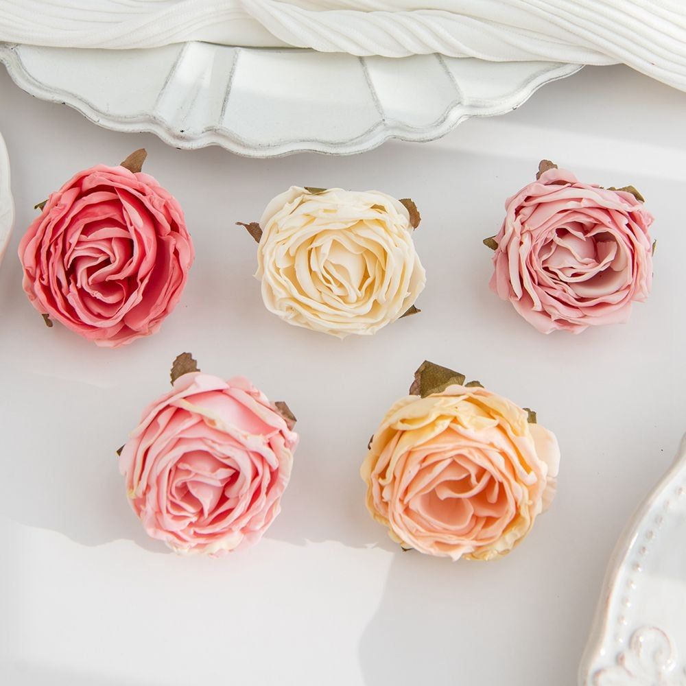 Artificial Flower Burned Edge Rose Wedding Bridal Bouquet Decor Home Outdoor Garden Festival Party Wreath Diy Ins Gift Scrapbook