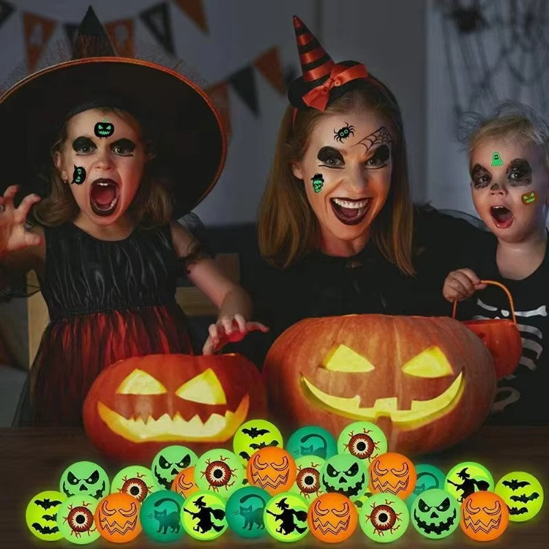 10/20/30Pcs Luminous Halloween Bouncing Ball Glow in The Dark Eyeball Scary Rubber Ball Haunted House Prop Halloween Party Favor
