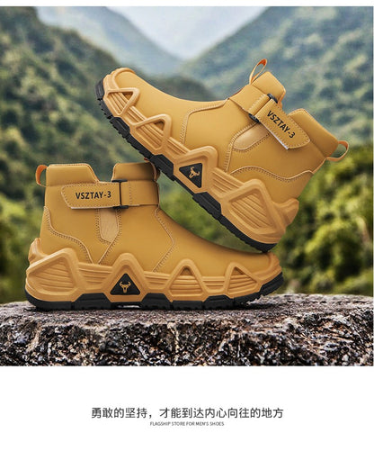 Men's casual sports shoes, high-top breathable outdoor hiking and mountaineering shoes, men's travel walking shoes