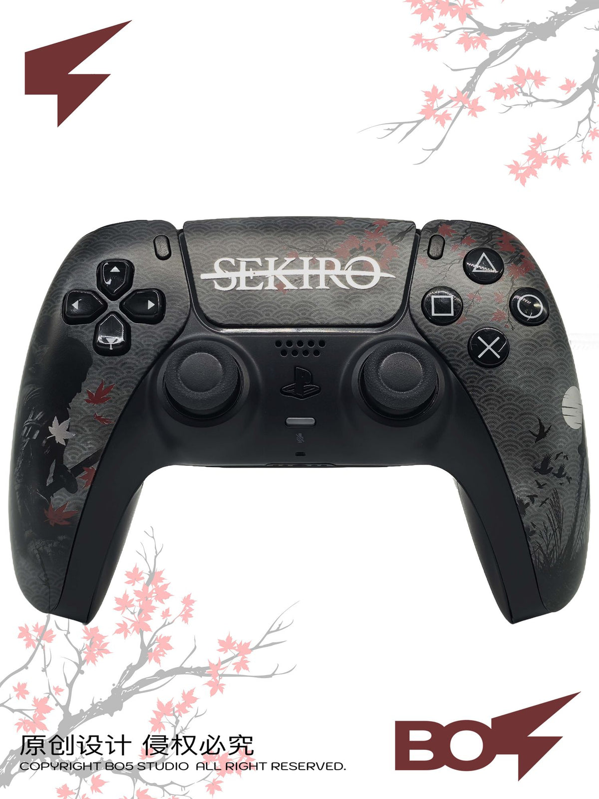 For PS5 Controller Shell, Wolf Custom Faceplate Cover with Touchpad for DualSense, Replacement for BDM-010 To 050