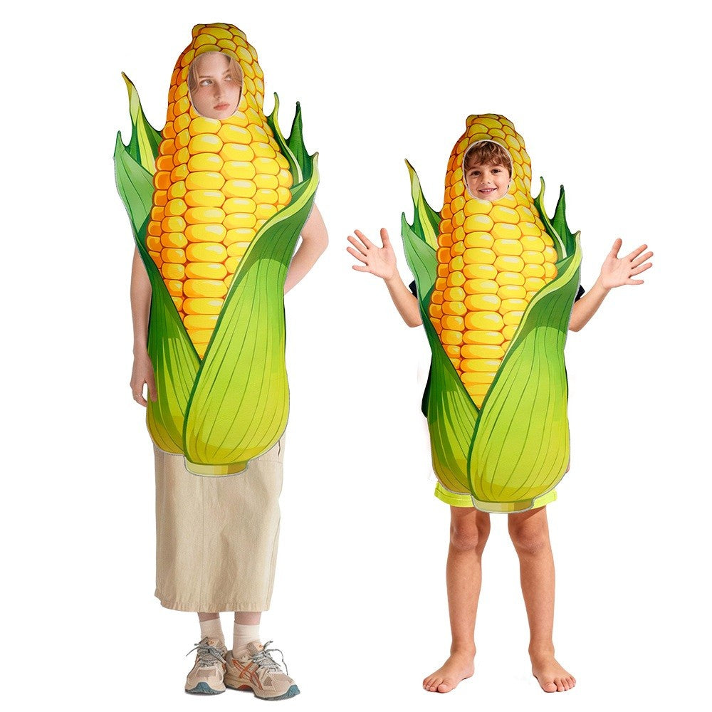 2026 Halloween Corn-Themed Funny Costumes, Cosplay Outfits, Vegetable Carnival Party Costumes, Parent-Child Performance Costumes