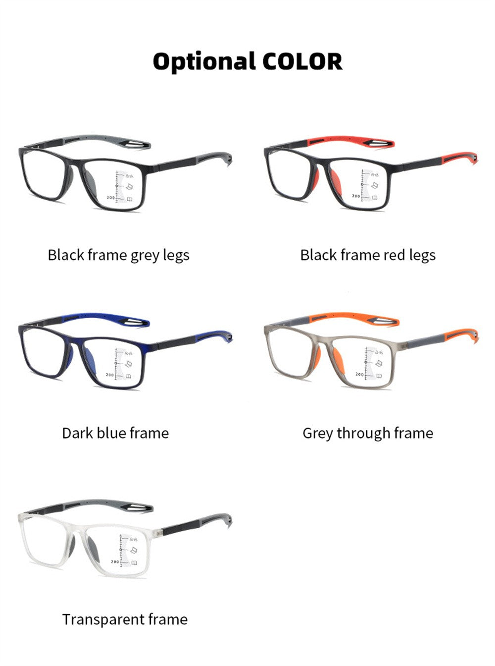 TR90 Anti-blue Light Multifocal Reading Glasses Men Women Progressive Near Far Eyewear Ultralight Sports Farsight Eyeglasses