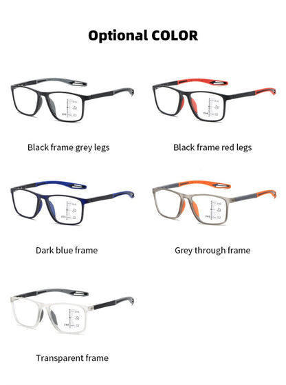 TR90 Anti-blue Light Multifocal Reading Glasses Men Women Progressive Near Far Eyewear Ultralight Sports Farsight Eyeglasses