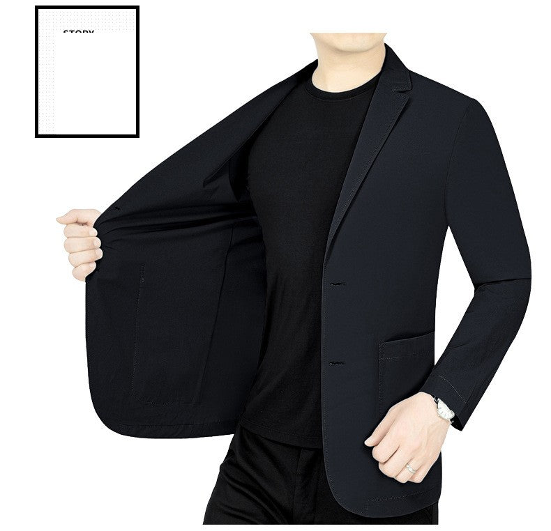 New Summer Male Thin Elastic Blazers Jackets Quality Men Breathable Sunscreen Blazers Coats Man Business Casual Suits Coats 4XL