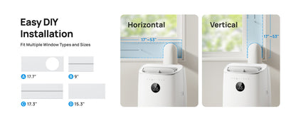 Dreo Ar Condicionado Portátil, 8000 BTU ASHRAE (5000 BTU DOE) Unidade de AC Inteligente para Quarto com Resfriamento sem Drenagem, AC318S