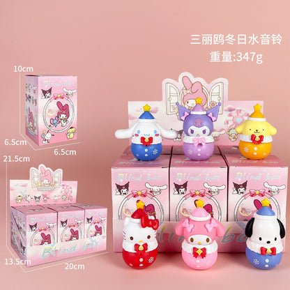 Sanrio Nova Série Flor de Rima Blind Box Kawaii Kuromi Pochacco Cinnamoroll Melody Caixa Surpresa Boneca Sacola Surpresa Decoração Brinquedo Presente