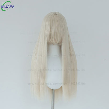 Peruca de Cosplay Longa e Lisa de Altíssima Qualidade, 400g, 48 Cores, 60cm, com Franja, Resistente ao Calor, Perucas Anime + Touca de Peruca