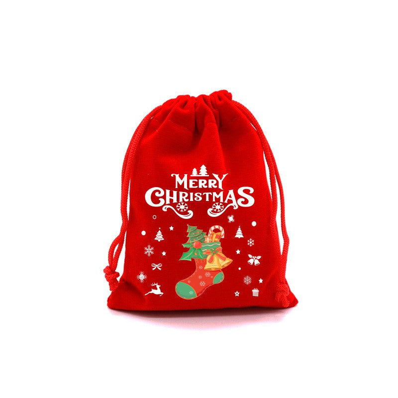 10pcs 15cm×20cm Christmas Red Bag Bundle Gift Bag Christmas Apple Bag Candy Biscuit Packaging Bag Wholesale