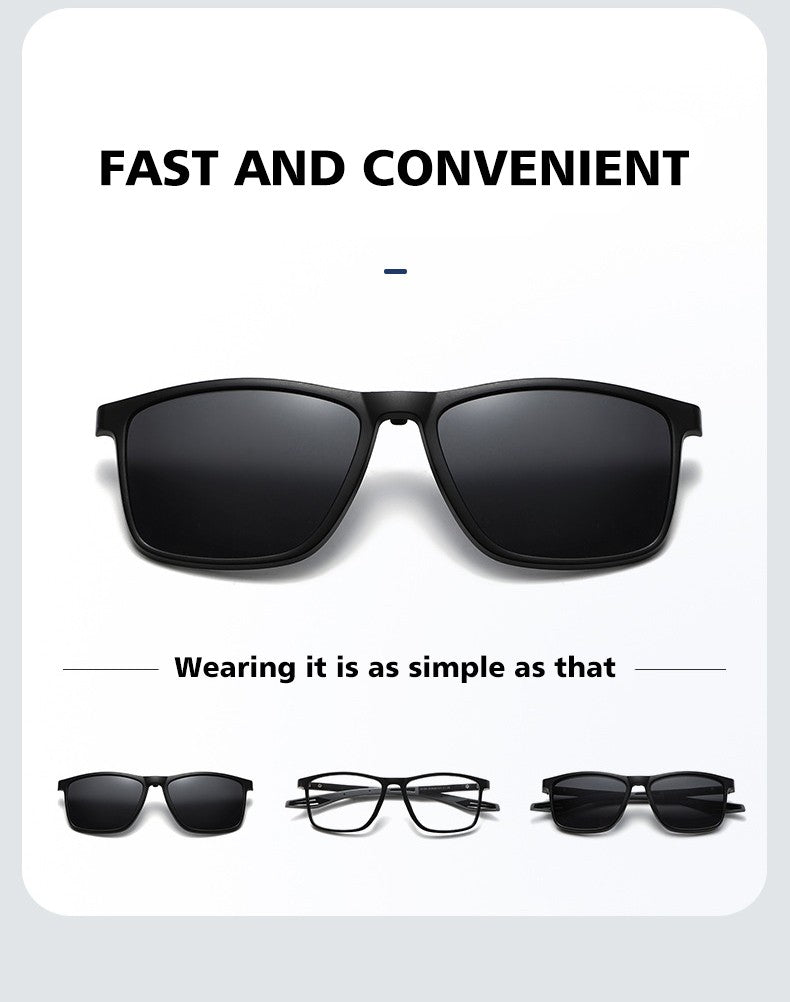 VICKY New Magnetic Clip-On Polarized Sunglasses Men Driving Night Vision Anti Blue Light Reading Glasses Women Prescription 3310