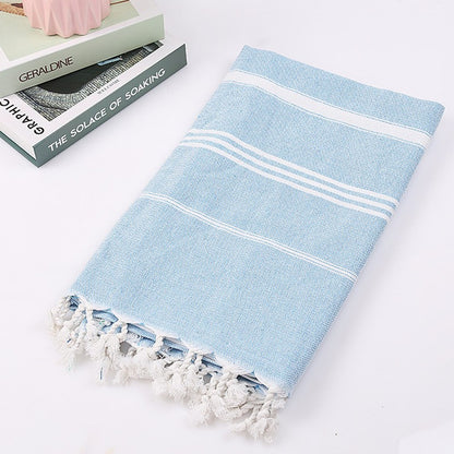 100X180cm oversized tassel Turkish cotton towel, blanket, suitable for bathing, beach,swimming pool, SPA, gym Striped bath towel