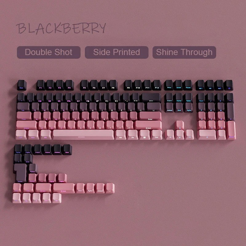 Novas Teclas 133 Gradiente Verde Shine Through Keycaps Impressão Lateral PBT Keycap Perfil Cherry Double Shot para Teclados Mecânicos