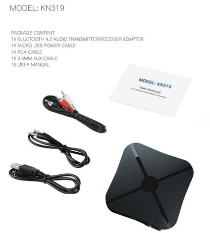 2 in 1 Bluetooth Transmitter Receiver Wireless 3.5mm AUX Stereo Bluetooth Audio Receiver Adapter  For Car TV/Home Audio Systems
