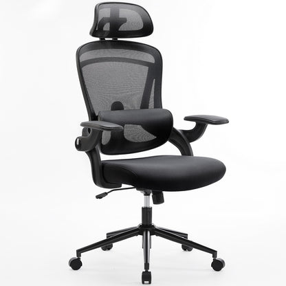 Cadeira de Escritório Ergonômica JHK com Apoio Lombar Ajustável em Mesh, Inclinação de 120°, Encosto Alto Confortável e Braços Macios Retráteis