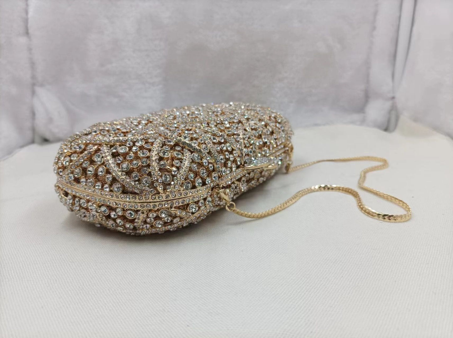 XIYUAN Women Burgundy Stones Evening Bags Crystal Clutch Wedding Party Rhinestone Handbags Bridal Floral Minaudiere Purses Green