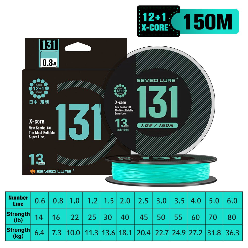 Linha de Pesca Trançada ZUKIBO Sembo 131, Resistente à Abrasão, Fina, Superforte, Trança Diamante Mais Apertada, Zero Elasticidade