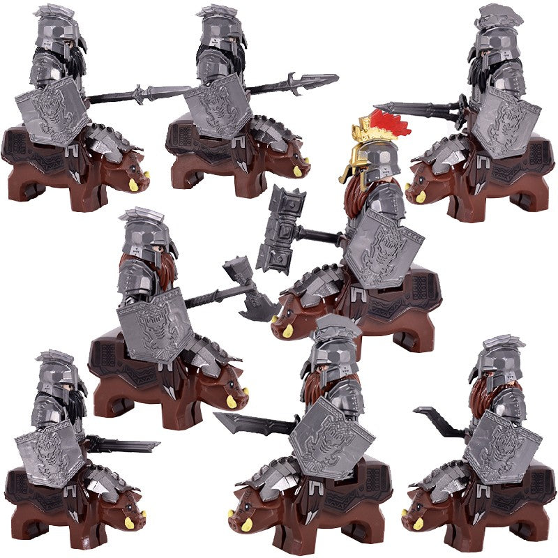 Soldado Asgard Medieval Anão LOTR Javali Cabra Carroça Animais Figuras Blocos de Montar Brinquedos Tijolos Senhor Presente Para Crianças