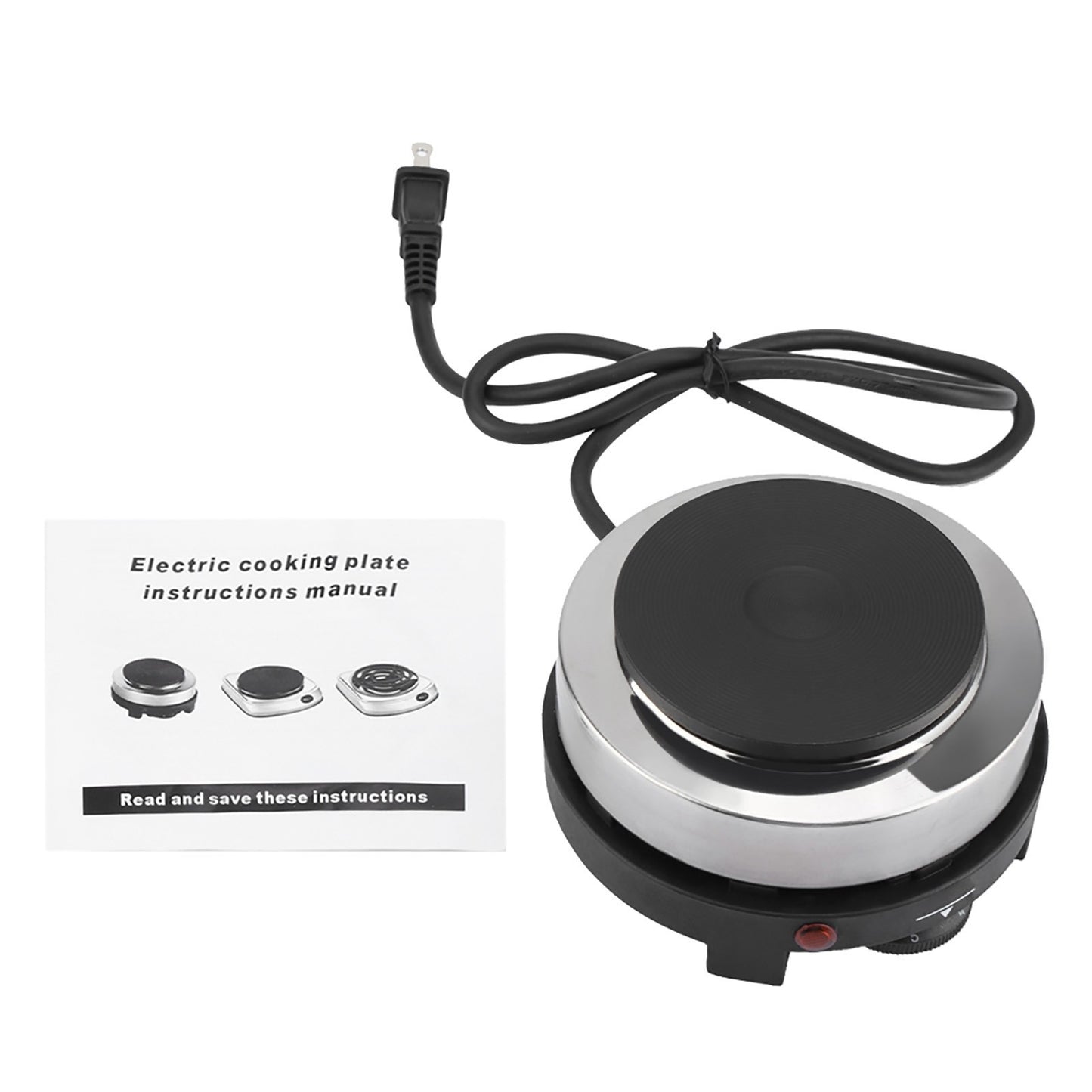 Mini Fogão Elétrico Portátil 500W Chapa Quente Aquecedor Doméstico Multifuncional (Plug EUA 110V)