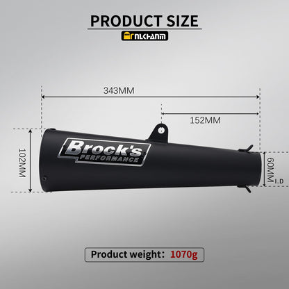 Universal 51/60 Motorcycle Exhaust System Modification Brock Alien Slip On Stainless Steel Escape Muffler for Hayabusa ZX14R