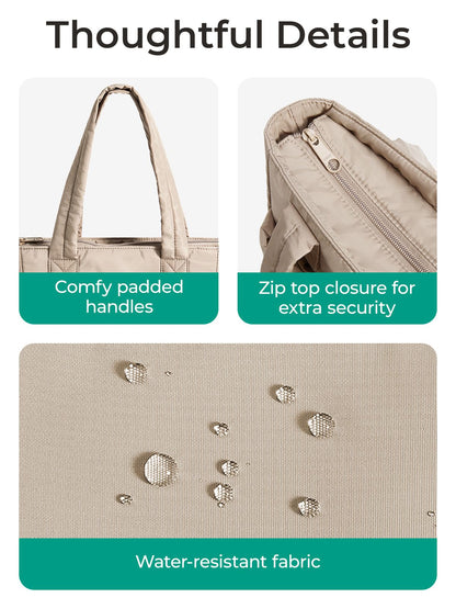 BAGSMART Women's Tote Bag Simple Travel Bag Casual Commuting Messenger Handbag Student College Shoulder Bag