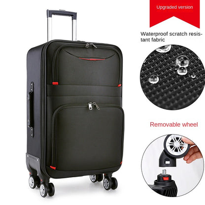 30" Large Capacity Black Luggage Waterproof Durable Trolley Case Oxford Cloth Detachable Spinner Wheel 20" Password Suitcase