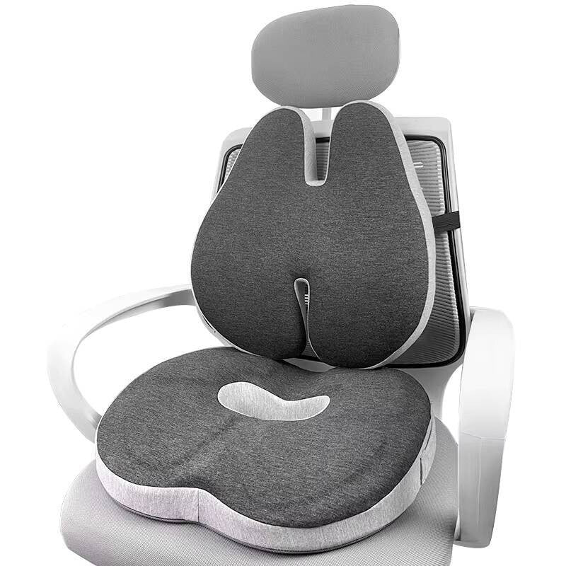Comfortable Office Chair And Lumbar Support Pillow Set Memory Foam Seat Cushion Set Waist Protective Pad Office Reclining Pillow