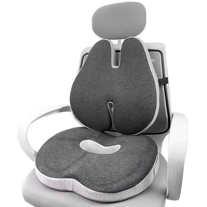 Comfortable Office Chair And Lumbar Support Pillow Set Memory Foam Seat Cushion Set Waist Protective Pad Office Reclining Pillow