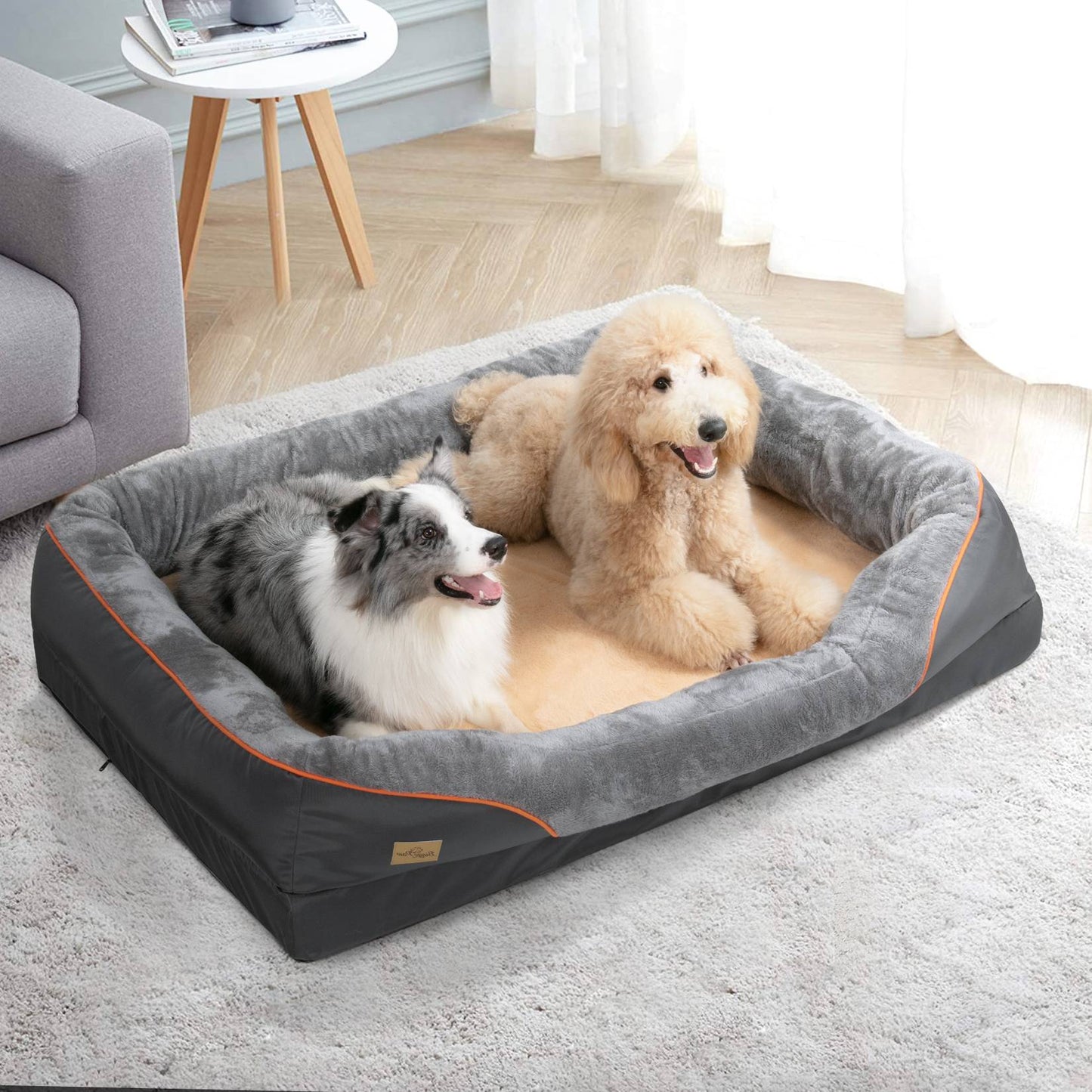 Cama Para Cachorro Grande Macia Confortável Antialérgica Quente de Lã Capa Removível Lavável Cama Para Animais de Estimação Impermeável