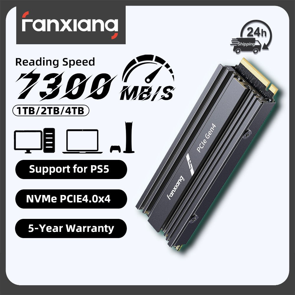 Fanxiang S880R 7450MB/s SSD NVMe M.2 2280 PCIe Gen 4 SSD para Jogos 4TB 2TB 1TB Disco Rígido Interno de Estado Sólido Com Dissipador de Calor para PS5