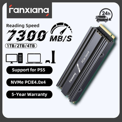 Fanxiang S880R 7450MB/s SSD NVMe M.2 2280 PCIe Gen 4 SSD para Jogos 4TB 2TB 1TB Disco Rígido Interno de Estado Sólido Com Dissipador de Calor para PS5