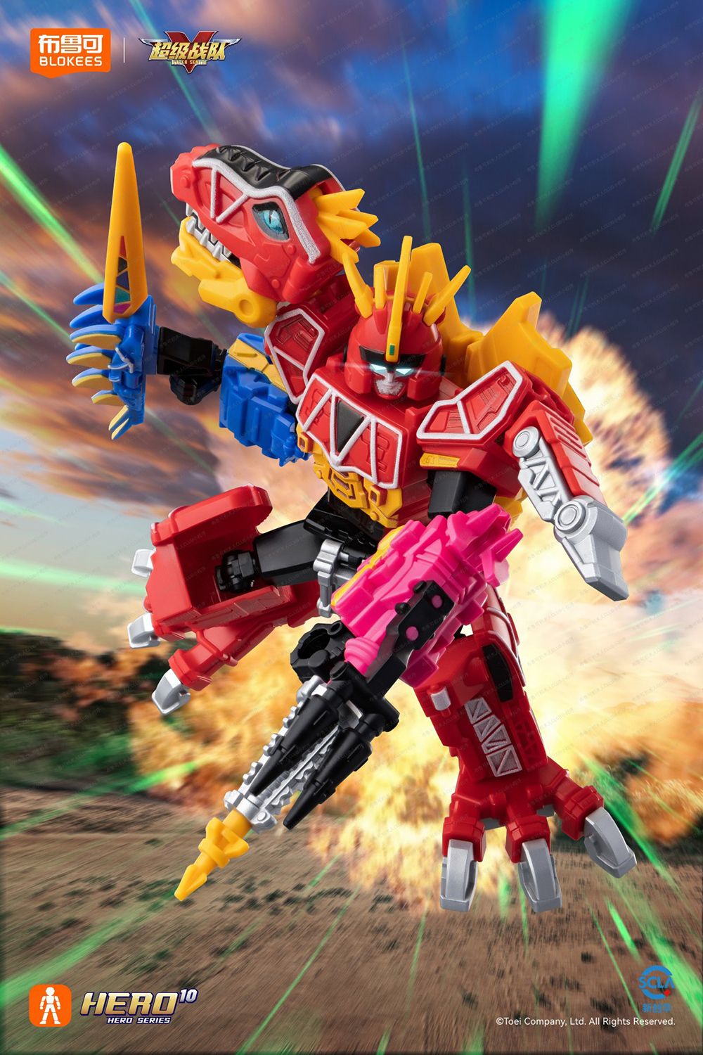 Em estoque Bloco original Power Rangers Dino Charge Super Sentai Zyuden Kyoryuger Coleção de Figuras de Montar