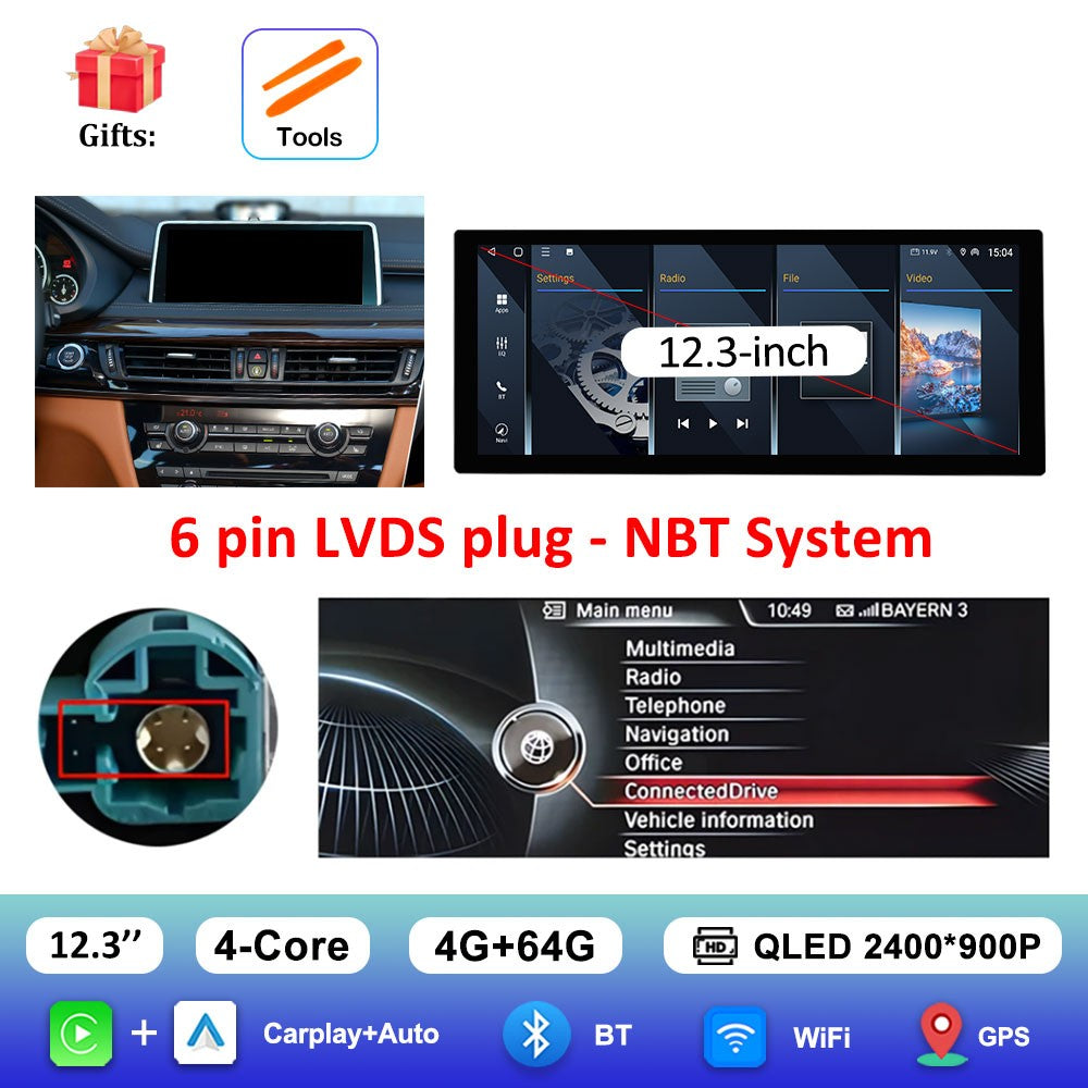 para BMW X5 F15 X6 F16 2014 - 2018 Sistema NBT/EVO Rádio Multimídia para Carro Android 15 GPS Navegação 4G BT Carplay Auto Ferramentas